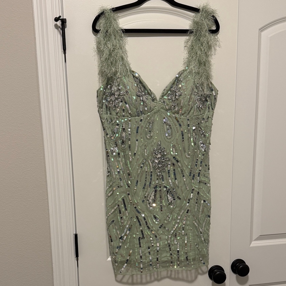 ASOS Mint Green Sequin Mini Dress